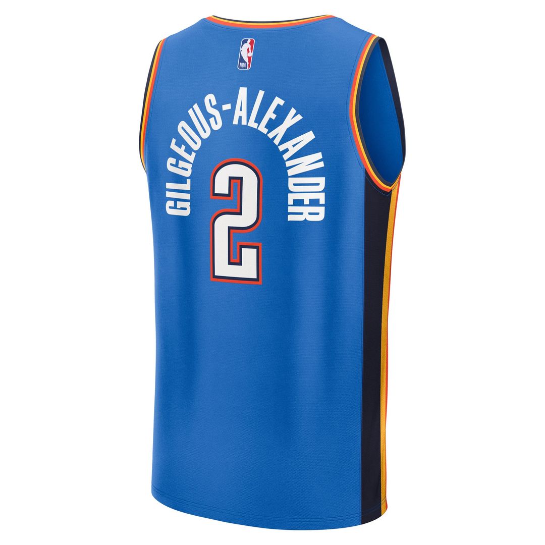 Shai Gilgeous-Alexander Oklahoma City Thunder Fanatics Youth 2025 NBA Finals Champions Fast Break Replica Player Jersey - Blue - Icon Edition Official
