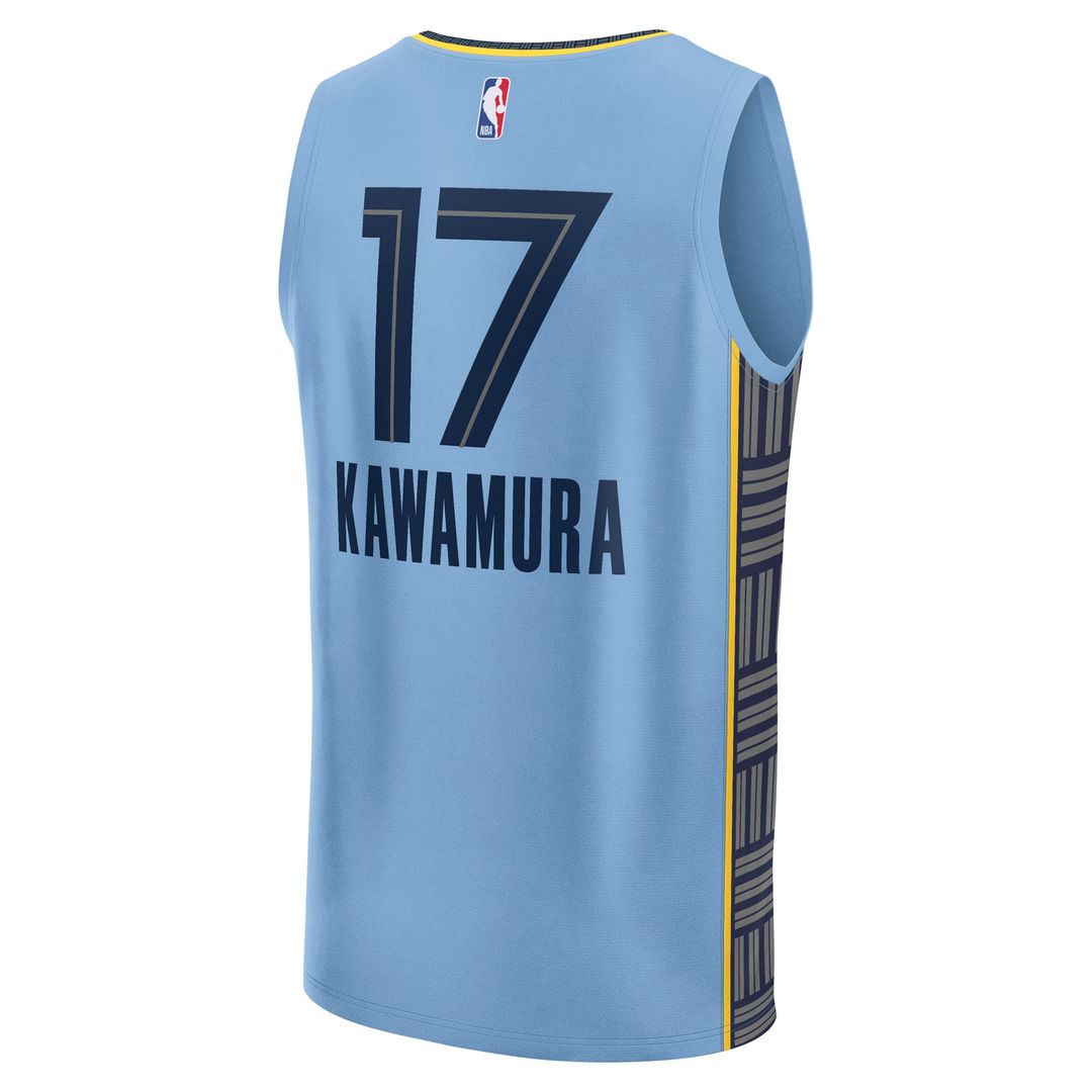 Yuki Kawamura Memphis Grizzlies Fanatics Fast Break Replica Player Jersey - Statement Edition - Light Blue Official NBA Team Apparel Basketball Fan Ge