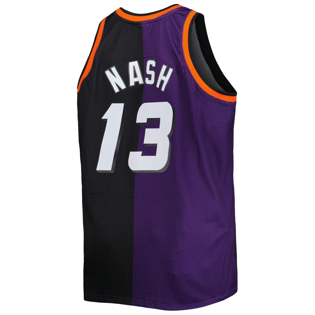 Steve Nash Phoenix Suns Mitchell & Ness Big & Tall Hardwood Classics 1996/97 Split Swingman Jersey - Purple/Black Official NBA Team Apparel Basketball