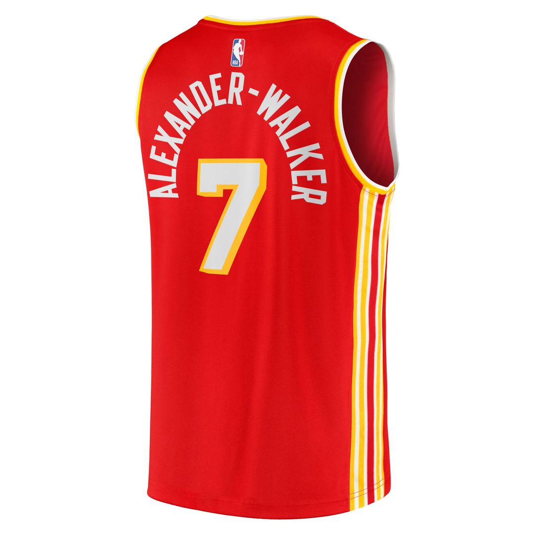 Nickeil Alexander-Walker Atlanta Hawks Fanatics Fast Break Replica Jersey - Red - Icon Edition Official NBA Team Apparel Basketball Fan Gear
