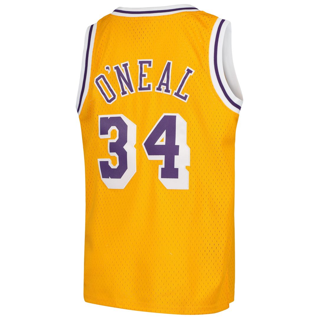 Shaquille O'Neal Los Angeles Lakers Mitchell & Ness Youth Swingman Throwback Jersey - Gold Official NBA Team Apparel Basketball Fan Gear