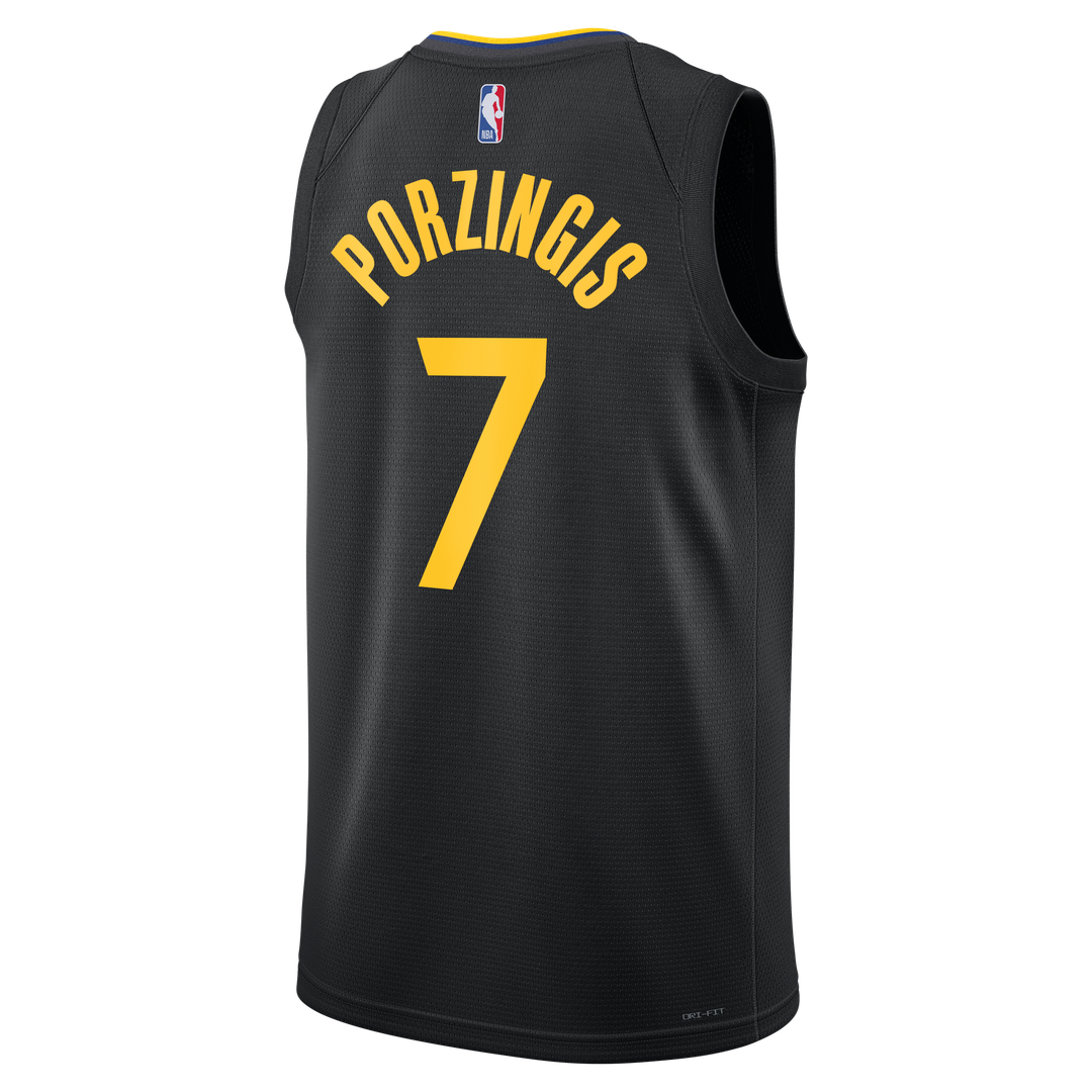 Kristaps Porziņģis Golden State Warriors Jordan Brand Unisex Swingman Jersey - Statement Edition - Black Official NBA Team Apparel Basketball Fan Gear