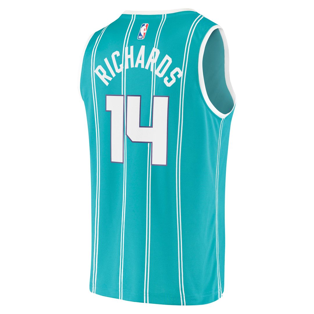Nick Richards Charlotte Hornets Fanatics Fast Break Replica Jersey - Icon Edition - Teal Official NBA Team Apparel Basketball Fan Gear