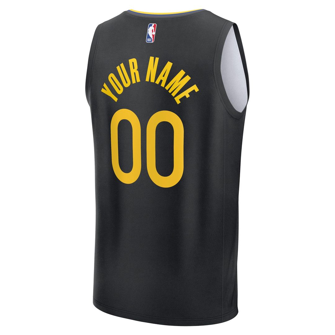 Golden State Warriors Fanatics Youth Fast Break Custom Replica Jersey - Black - Statement Edition Official NBA Team Apparel Basketball Fan Gear