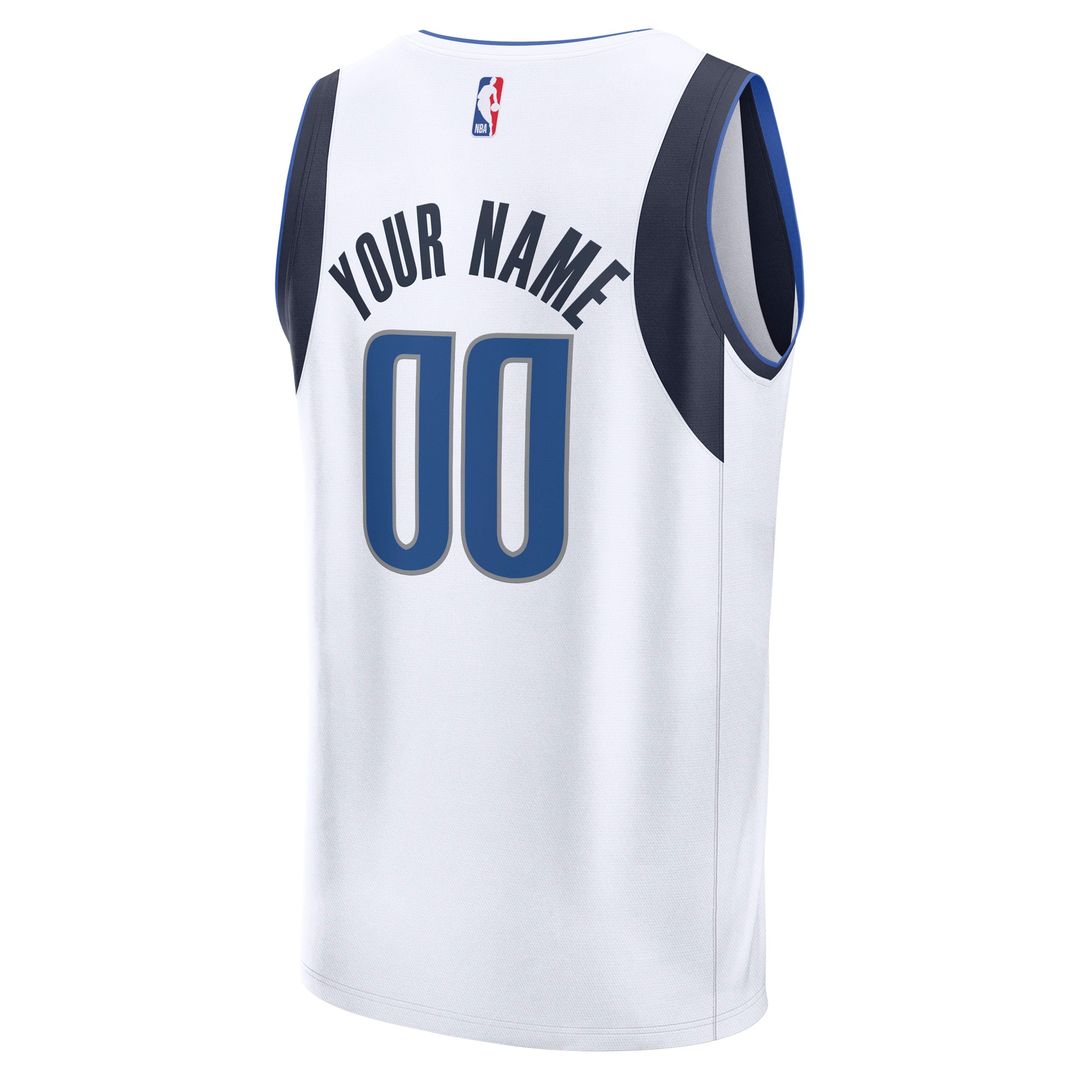 Dallas Mavericks Fanatics Fast Break Custom Jersey - Icon Edition - Blue Official NBA Team Apparel Basketball Fan Gear