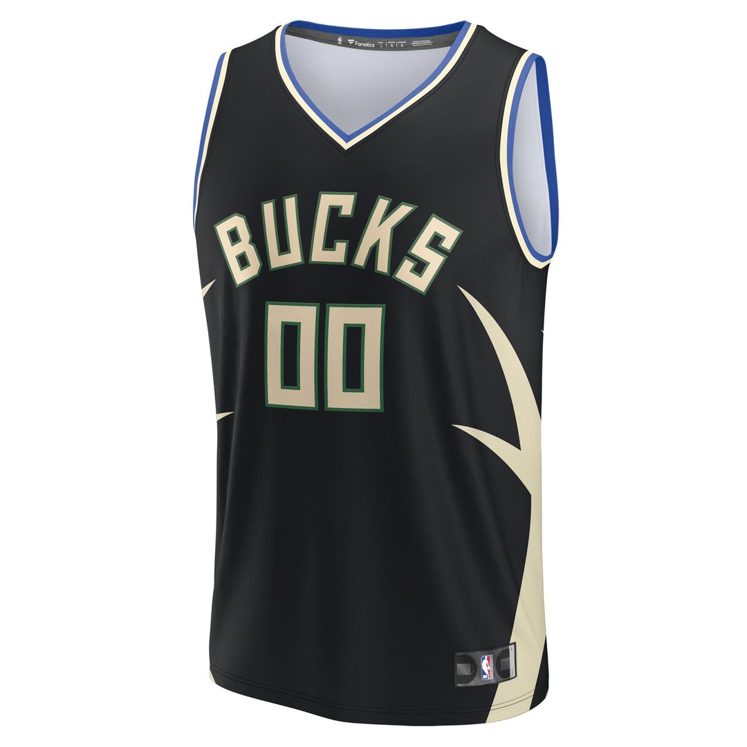 Milwaukee Bucks Fanatics Custom Fast Break Jersey - Statement Edition - Black Official NBA Team Apparel Basketball Fan Gear