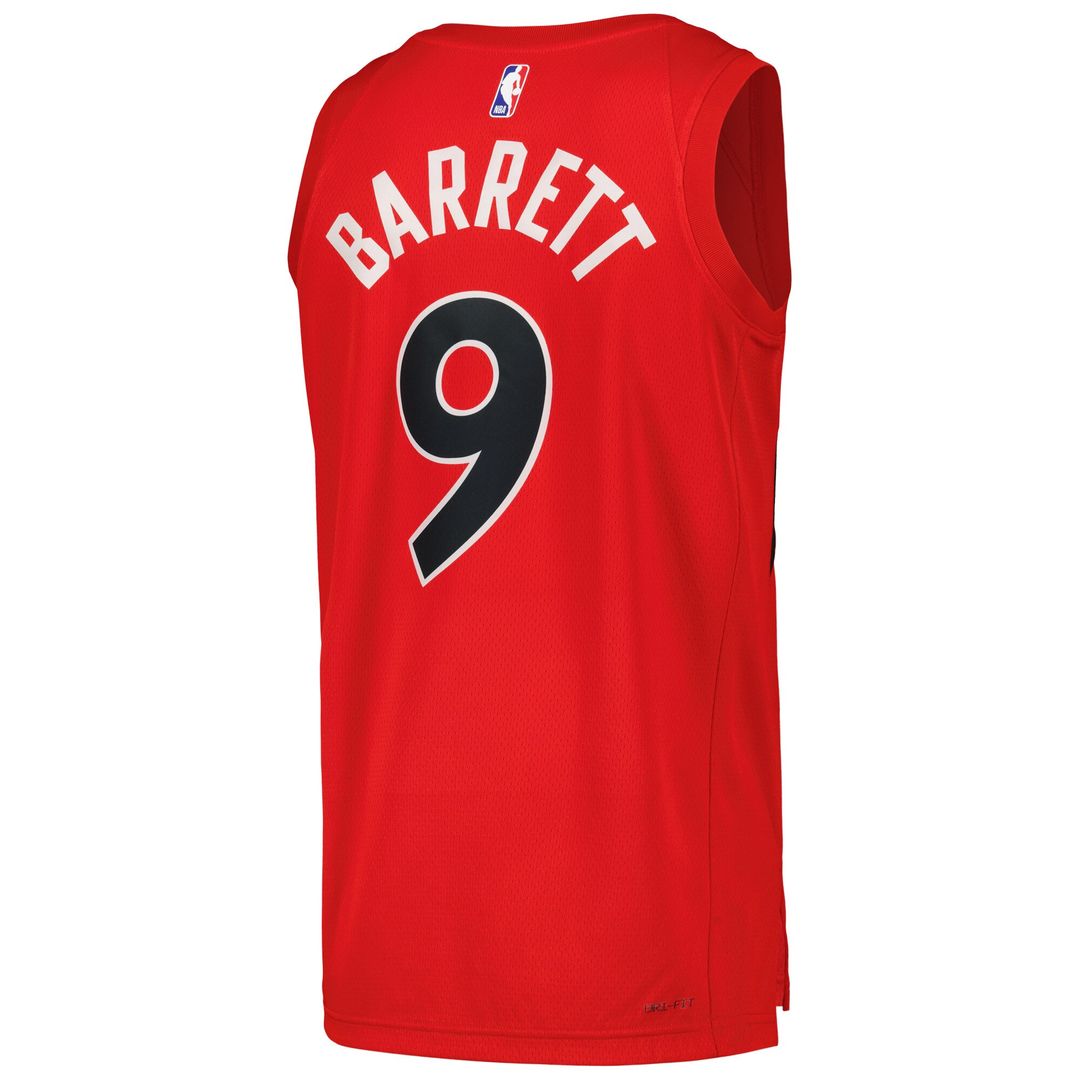 RJ Barrett Toronto Raptors Nike Unisex Swingman Player Jersey - Icon Edition - Red Official NBA Team Apparel Basketball Fan Gear