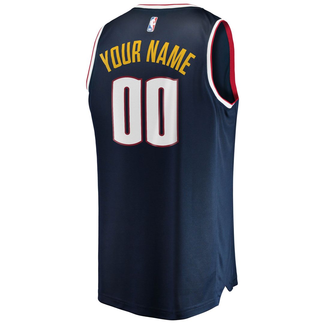 Denver Nuggets Fanatics Youth Fast Break Custom Replica Jersey Navy - Icon Edition Official NBA Team Apparel Basketball Fan Gear