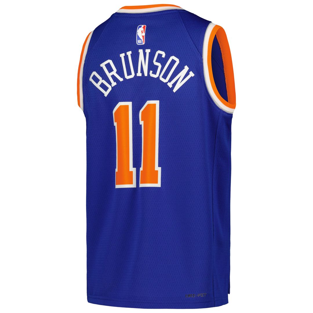 Jalen Brunson New York Knicks Nike Youth Swingman Jersey - Icon Edition - Blue Official NBA Team Apparel Basketball Fan Gear