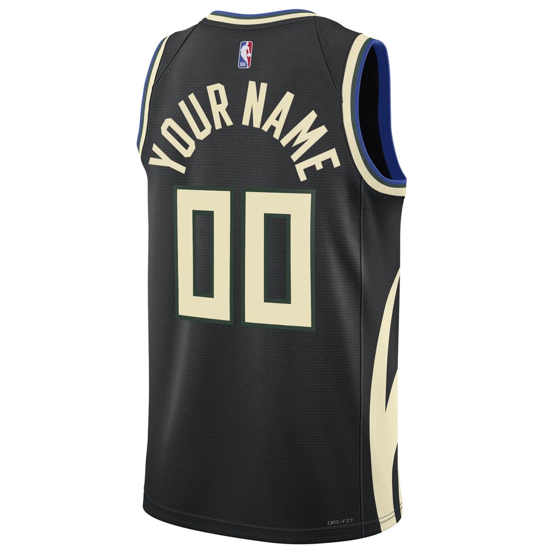 Milwaukee Bucks Jordan Brand Unisex 2022/23 Swingman Custom Jersey - Statement Edition - Black Official NBA Team Apparel Basketball Fan Gear