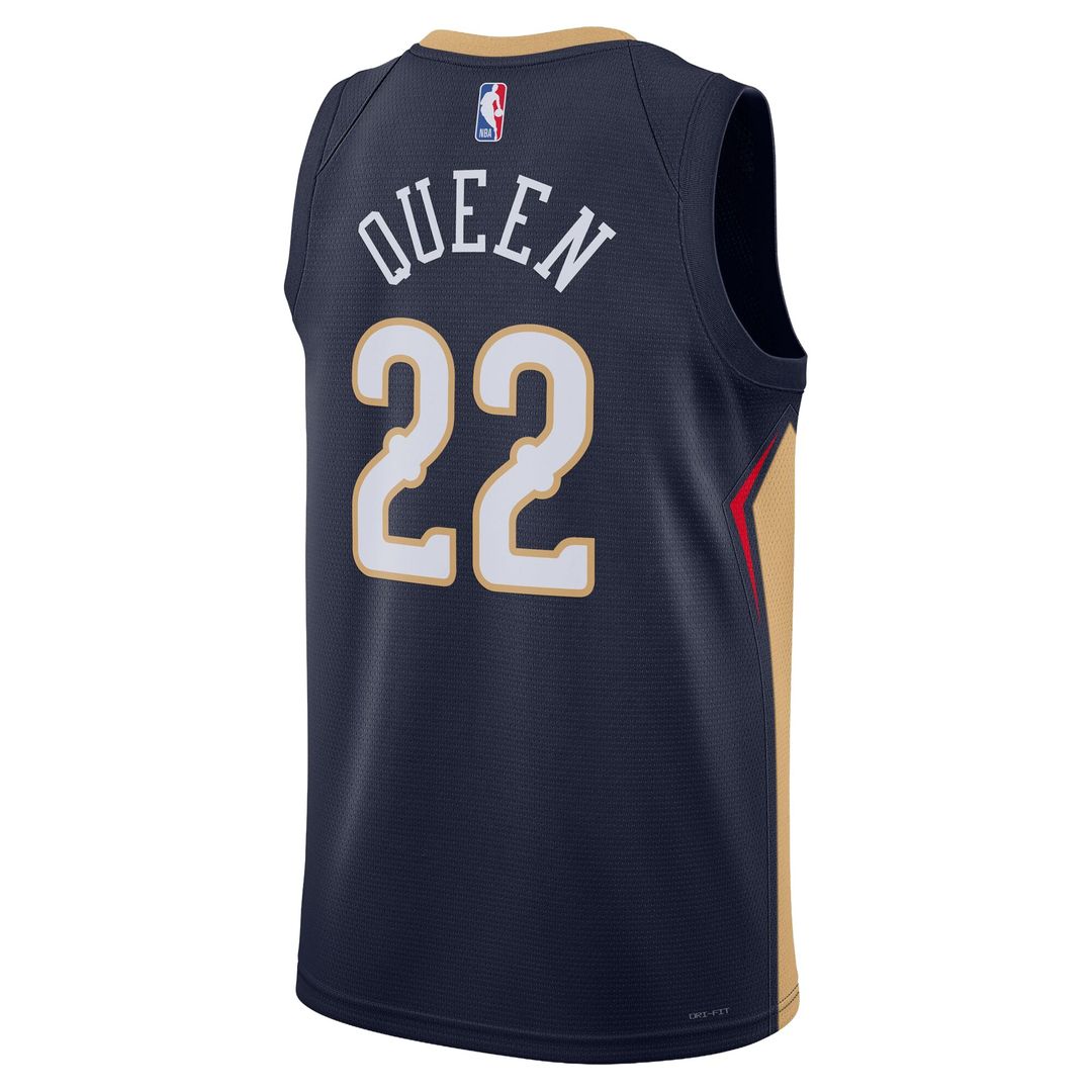 Derik Queen New Orleans Pelicans Nike Unisex Swingman Jersey - Icon Edition - Navy Official NBA Team Apparel Basketball Fan Gear