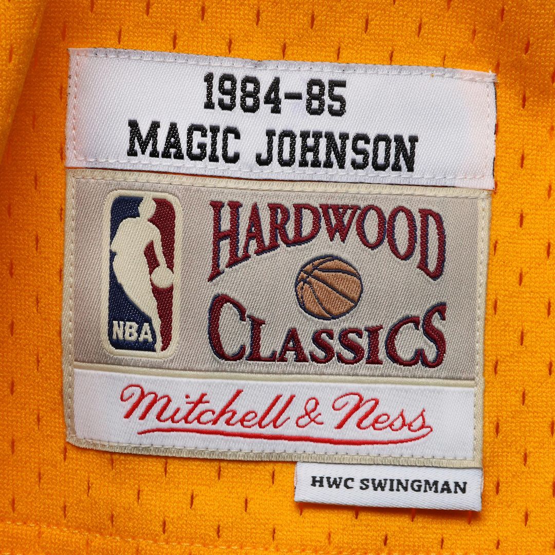 Magic Johnson Los Angeles Lakers Mitchell & Ness 1984/85 Hardwood Classics Swingman Jersey - Purple Official NBA Team Apparel Basketball Fan Gear