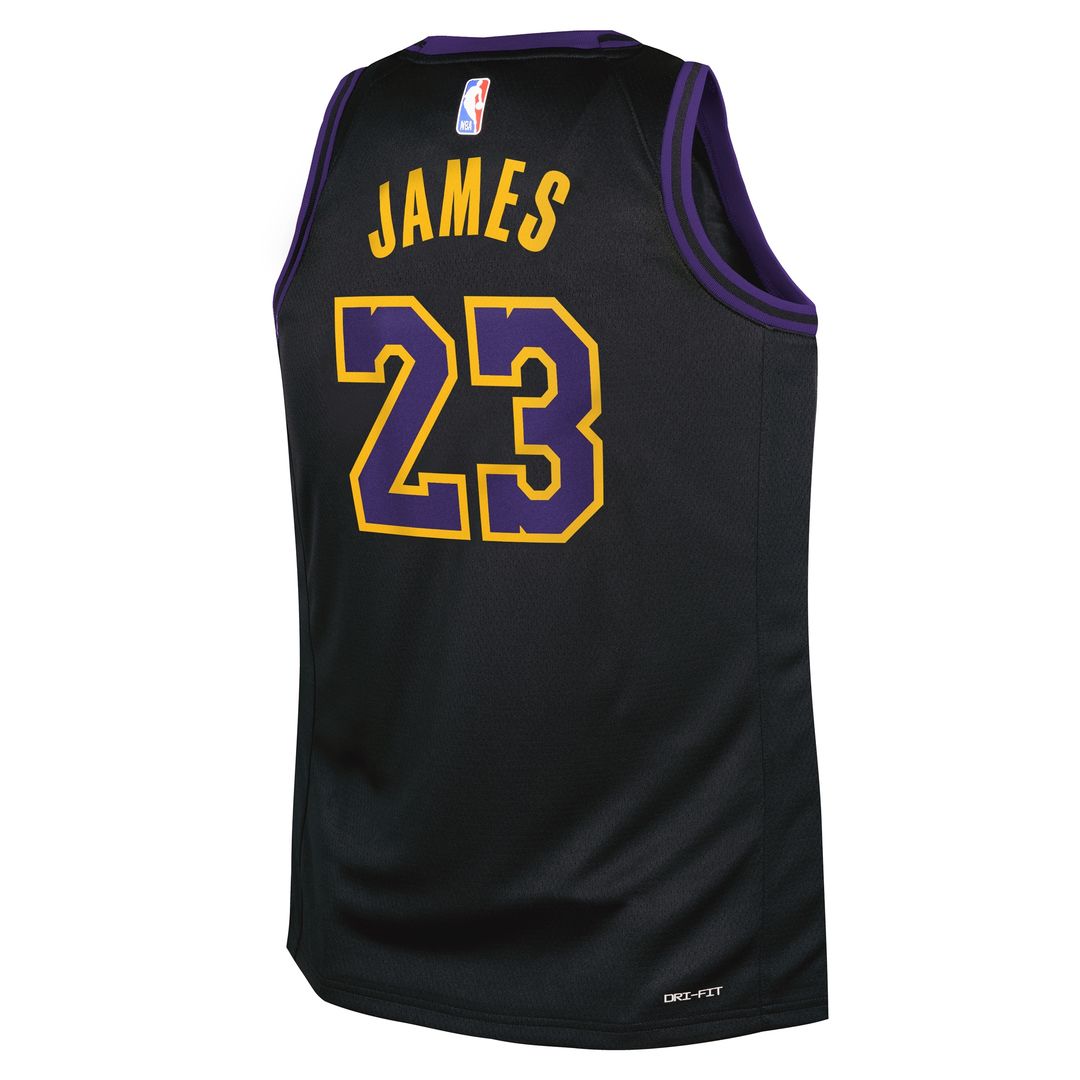 LeBron James Los Angeles Lakers Nike Youth 2025/26 City Edition Swingman Jersey - Black Official NBA Team Apparel Basketball Fan Gear