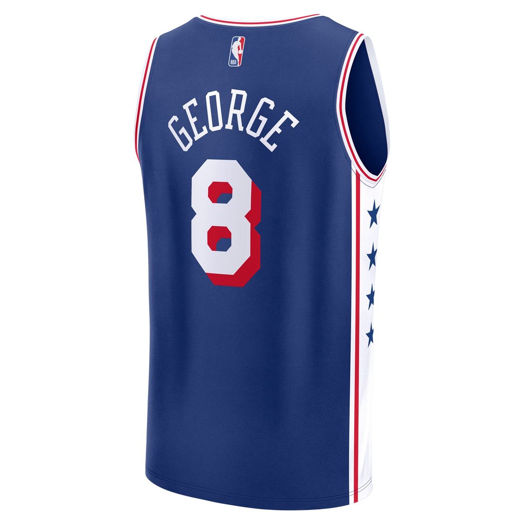 Paul George Philadelphia 76ers Fanatics Fast Break Replica Player Jersey - Icon Edition - Royal Official NBA Team Apparel Basketball Fan Gear