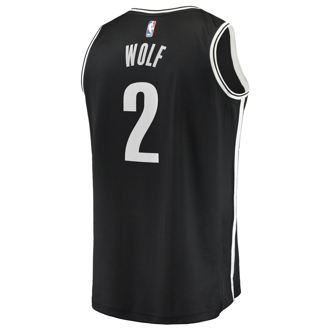 Daniel Wolf Brooklyn Nets Fanatics Fast Break Replica Jersey - Black - Icon Edition Official NBA Team Apparel Basketball Fan Gear