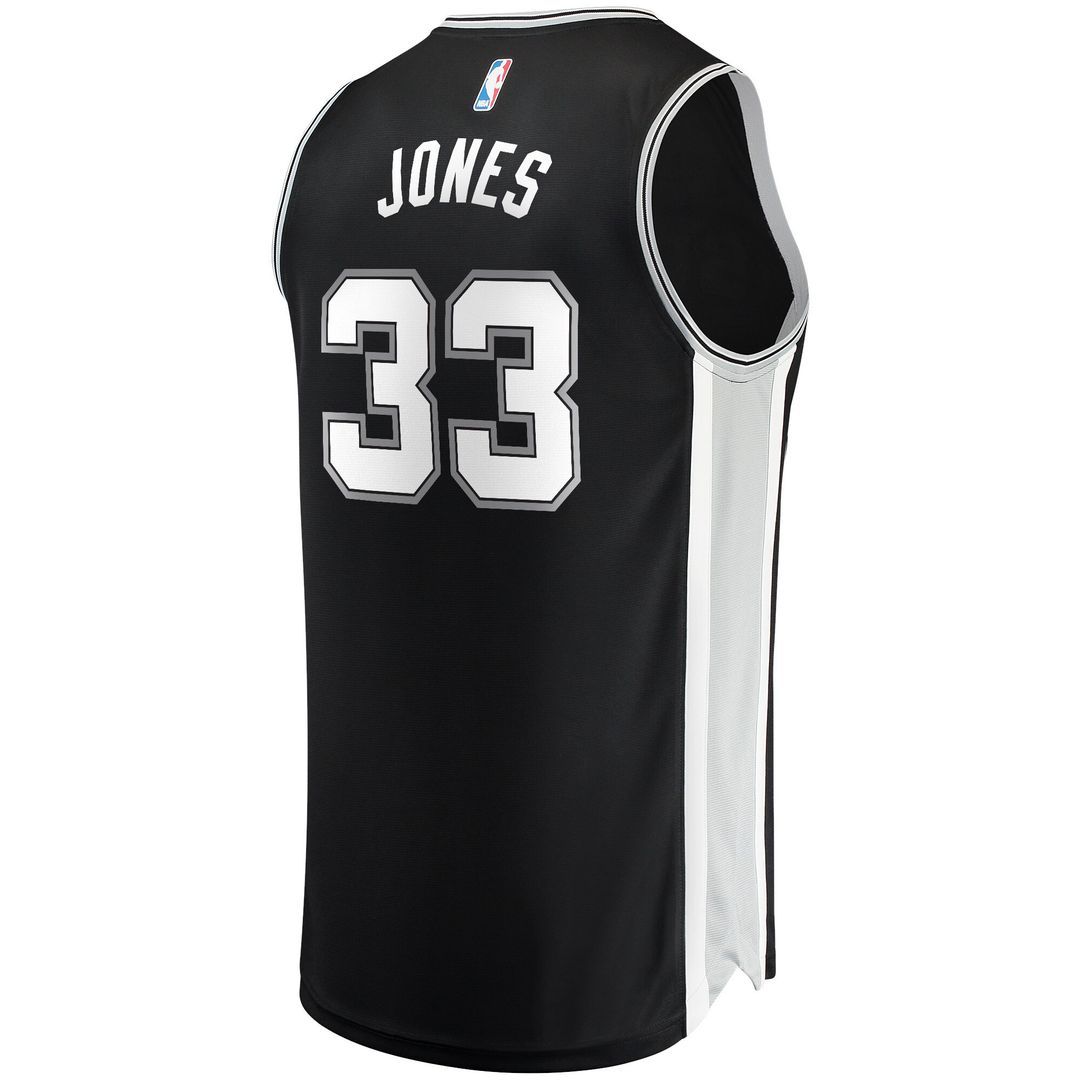Tre Jones San Antonio Spurs Fanatics Fast Break Replica Jersey - Icon Edition - Black Official NBA Team Apparel Basketball Fan Gear