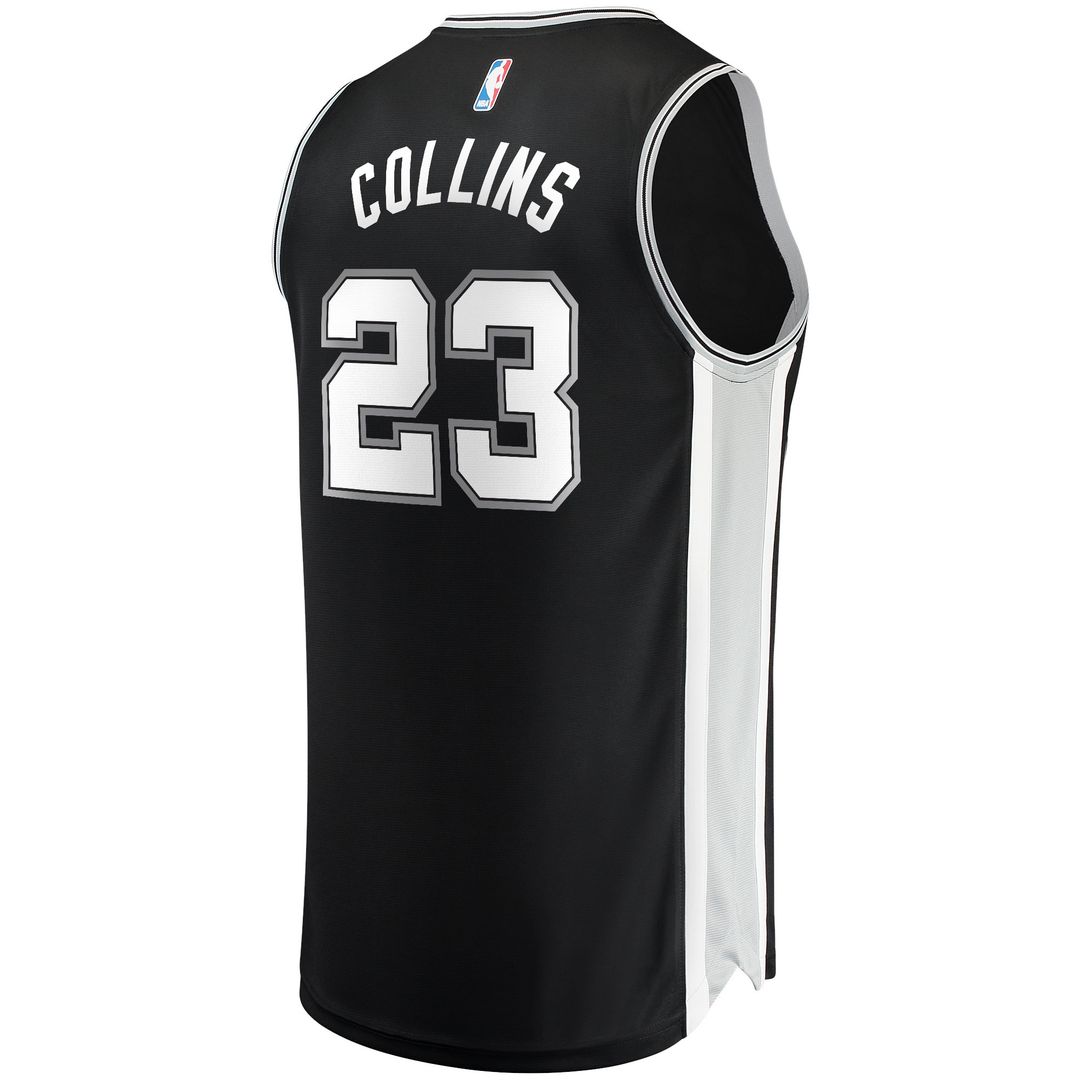 Zach Collins San Antonio Spurs Fanatics Fast Break Replica Jersey - Icon Edition - Black Official NBA Team Apparel Basketball Fan Gear