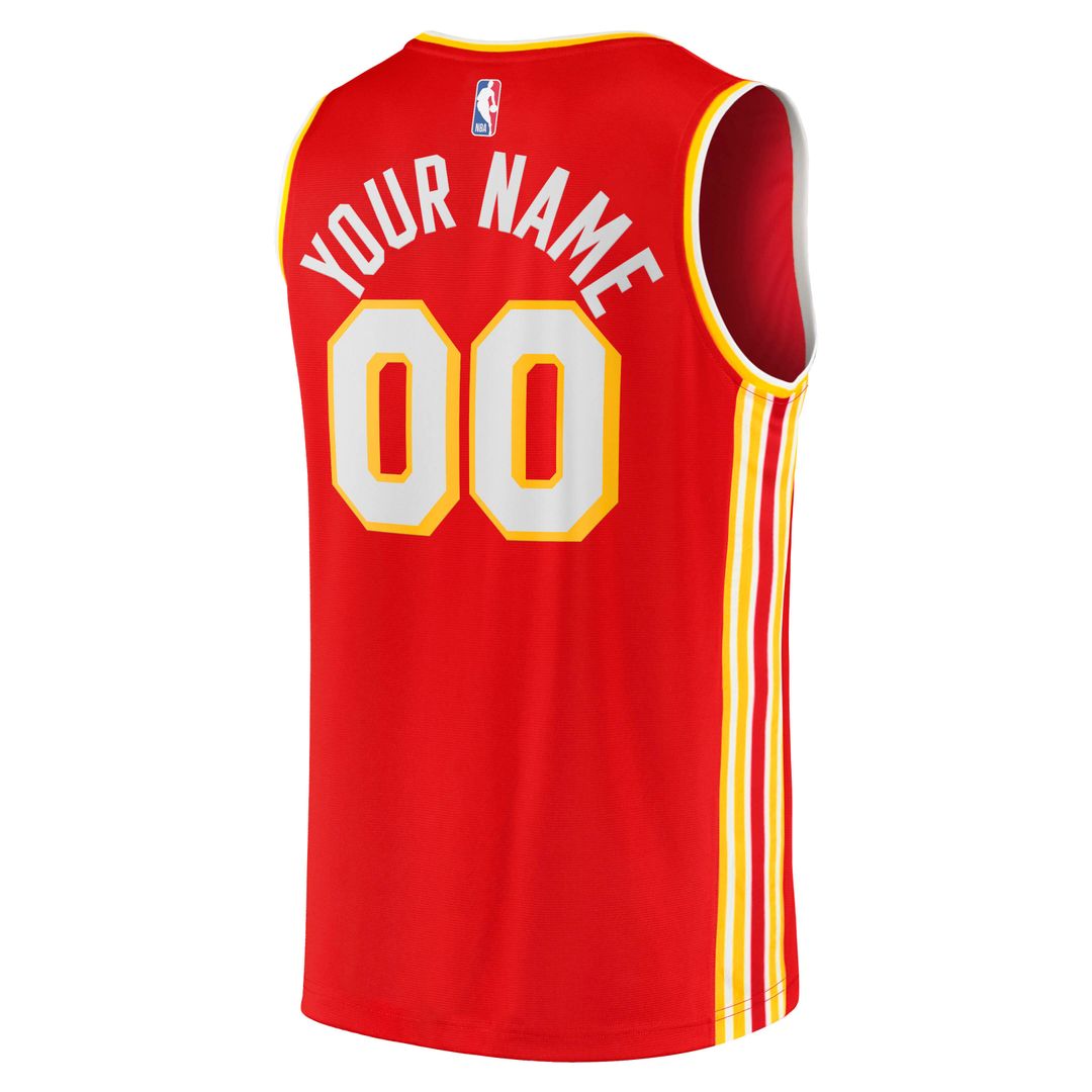 Atlanta Hawks Fanatics Fast Break Replica Custom Jersey - Icon Edition - Red Official NBA Team Apparel Basketball Fan Gear