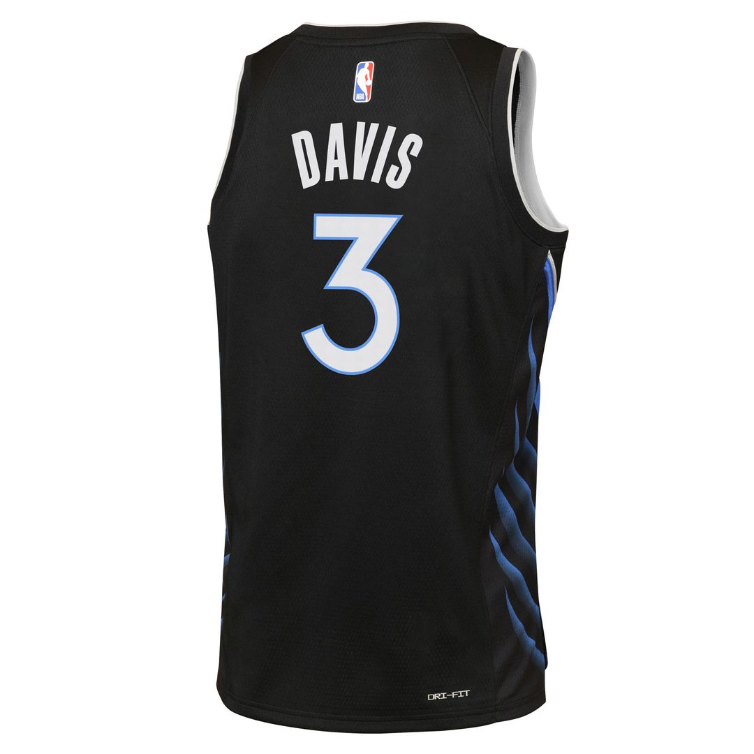 Anthony Davis Dallas Mavericks Nike Youth 2025/26 City Edition Swingman Jersey - Black Official NBA Team Apparel Basketball Fan Gear
