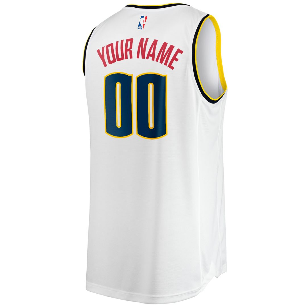 Denver Nuggets Fanatics Fast Break Custom Replica Jersey - Association Edition - White Official NBA Team Apparel Basketball Fan Gear