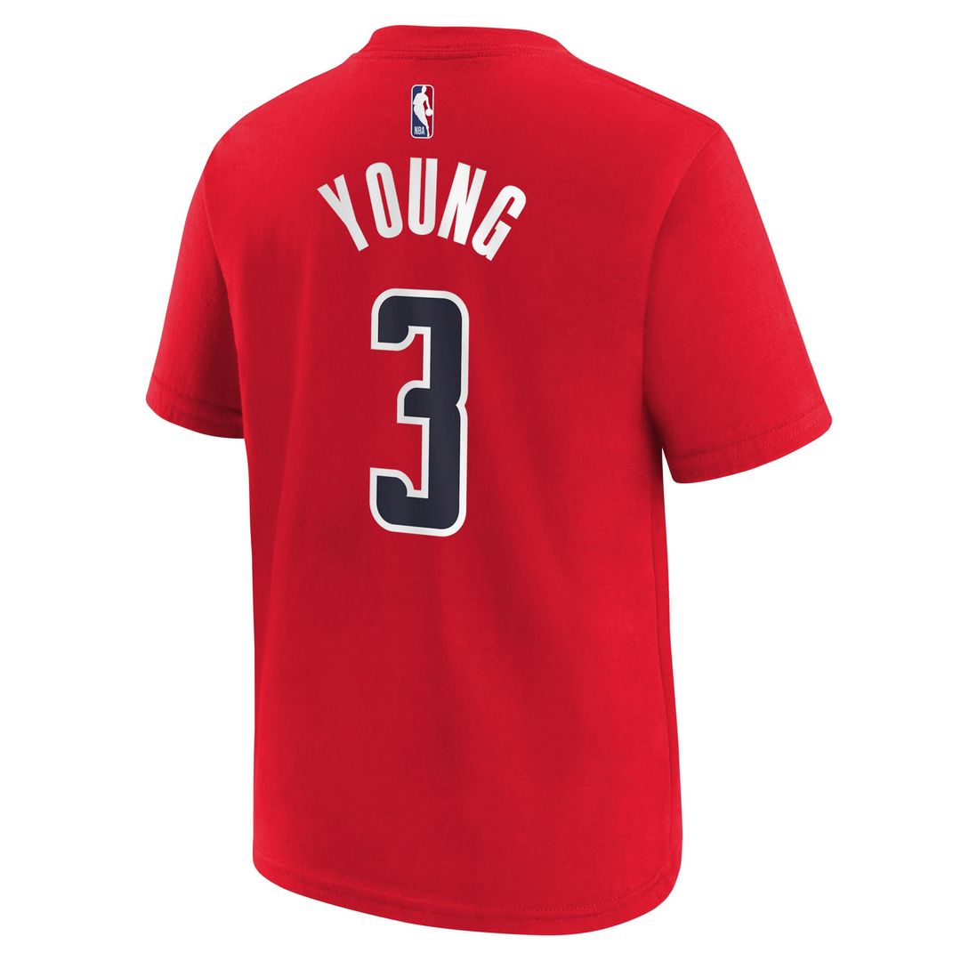 Trae Young Washington Wizards Nike Youth 2026 Name & Number T-Shirt - Red Official NBA Team Apparel Basketball Fan Gear