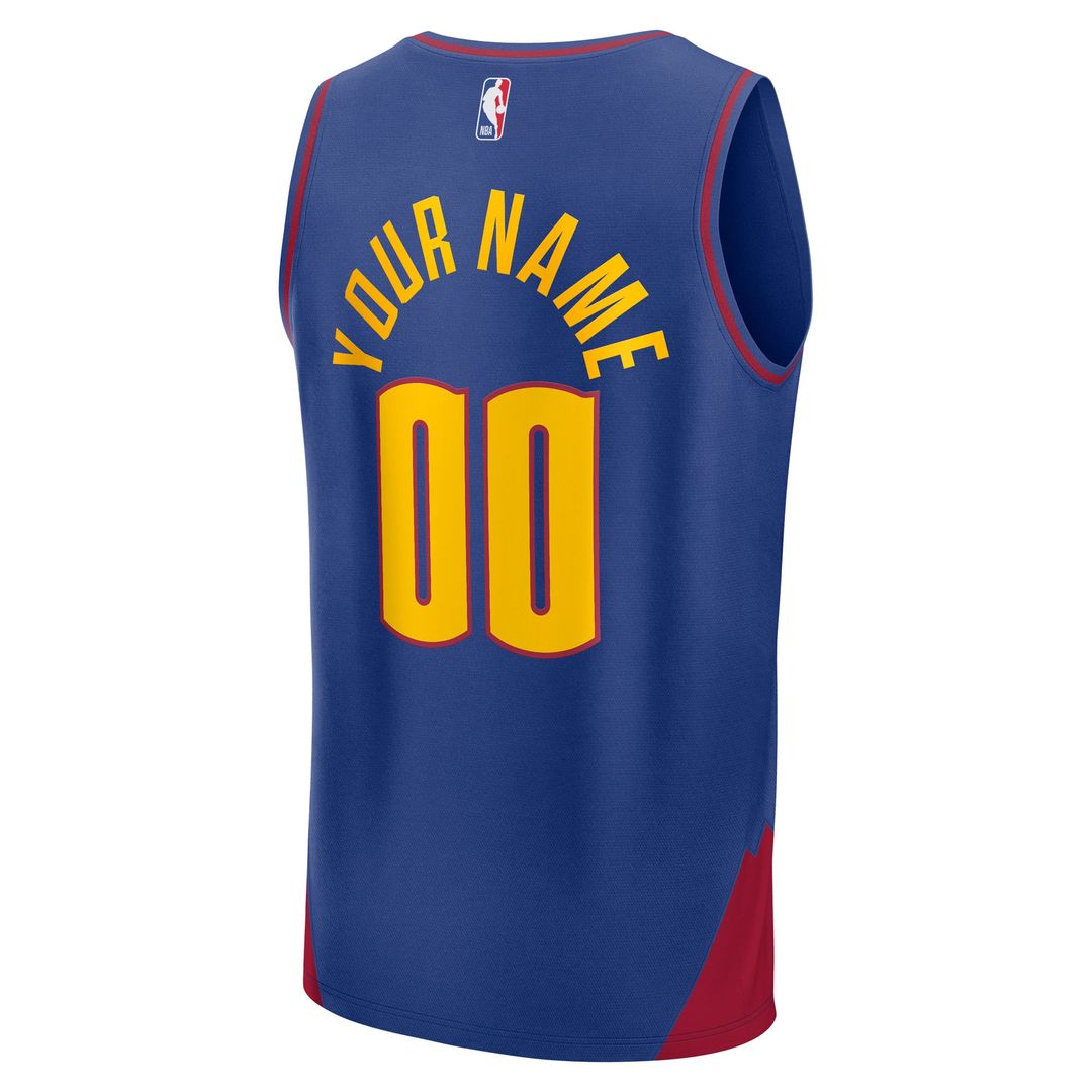 Denver Nuggets Fanatics Youth Fast Break Custom Replica Jersey - Navy - Icon Edition Official NBA Team Apparel Basketball Fan Gear
