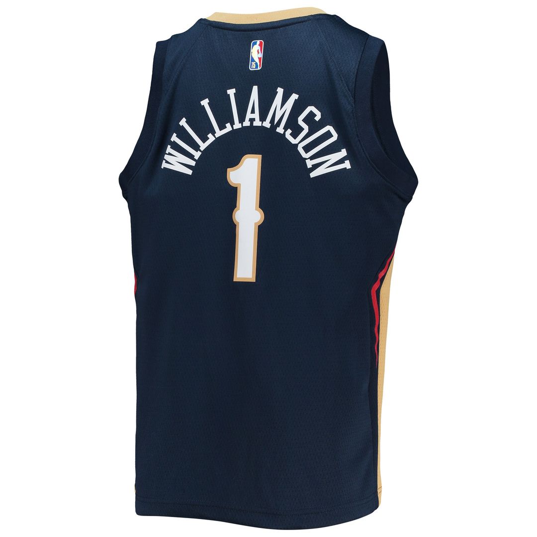 Zion Williamson New Orleans Pelicans Nike Youth 2021/22 Diamond Swingman Jersey - Icon Edition - Navy Official NBA Team Apparel Basketball Fan Gear