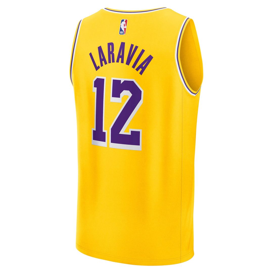 Jake LaRavia Los Angeles Lakers Fanatics Fast Break Replica Jersey - Icon Edition - Gold Official NBA Team Apparel Basketball Fan Gear