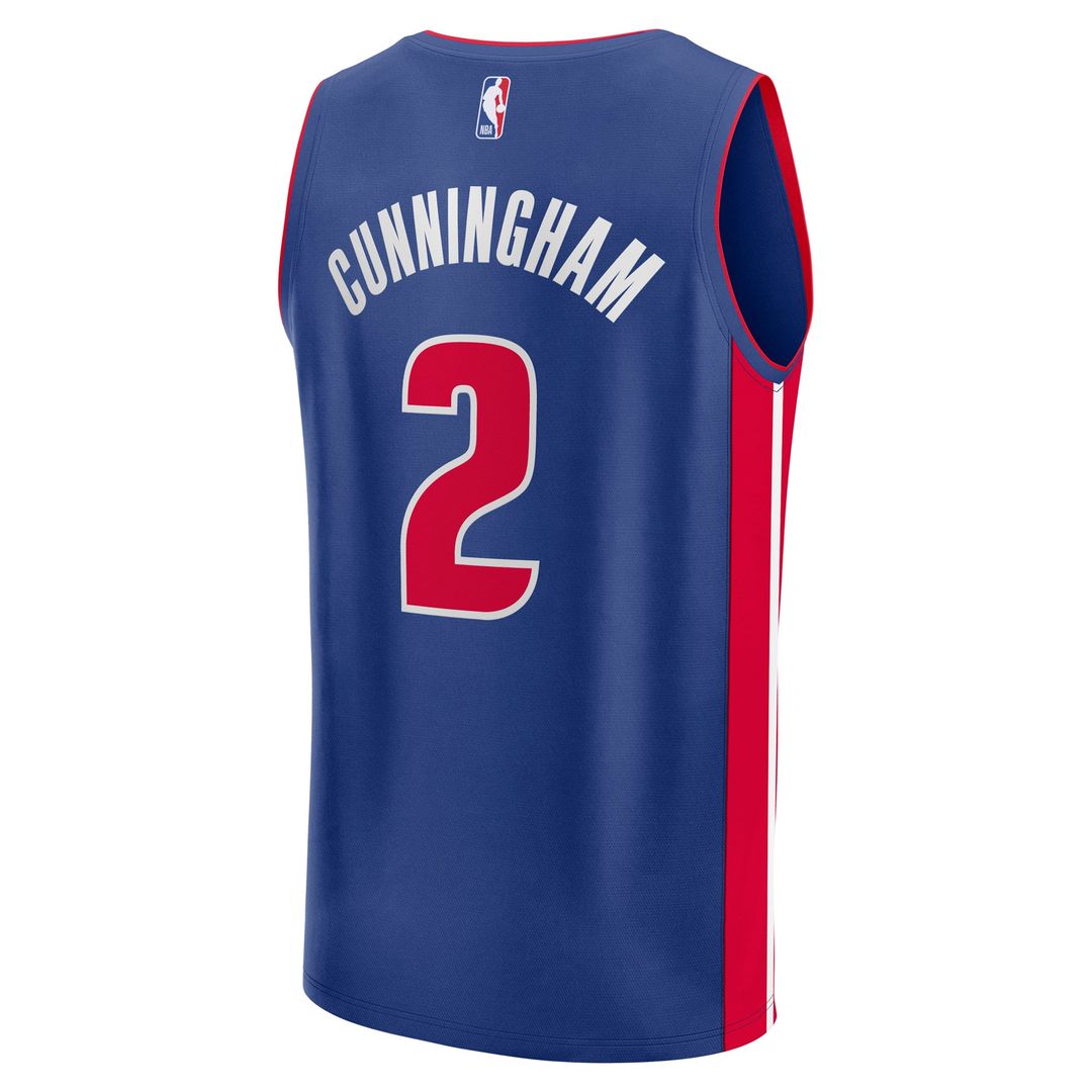 Cade Cunningham Detroit Pistons Fanatics Fast Break Replica Player Jersey - Icon Edition - Blue Official NBA Team Apparel Basketball Fan Gear