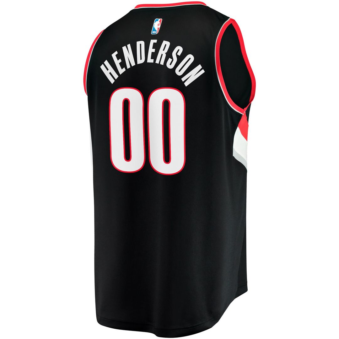Scoot Henderson Portland Trail Blazers Fanatics Fast Break Replica Jersey - Icon Edition - Black Official NBA Team Apparel Basketball Fan Gear