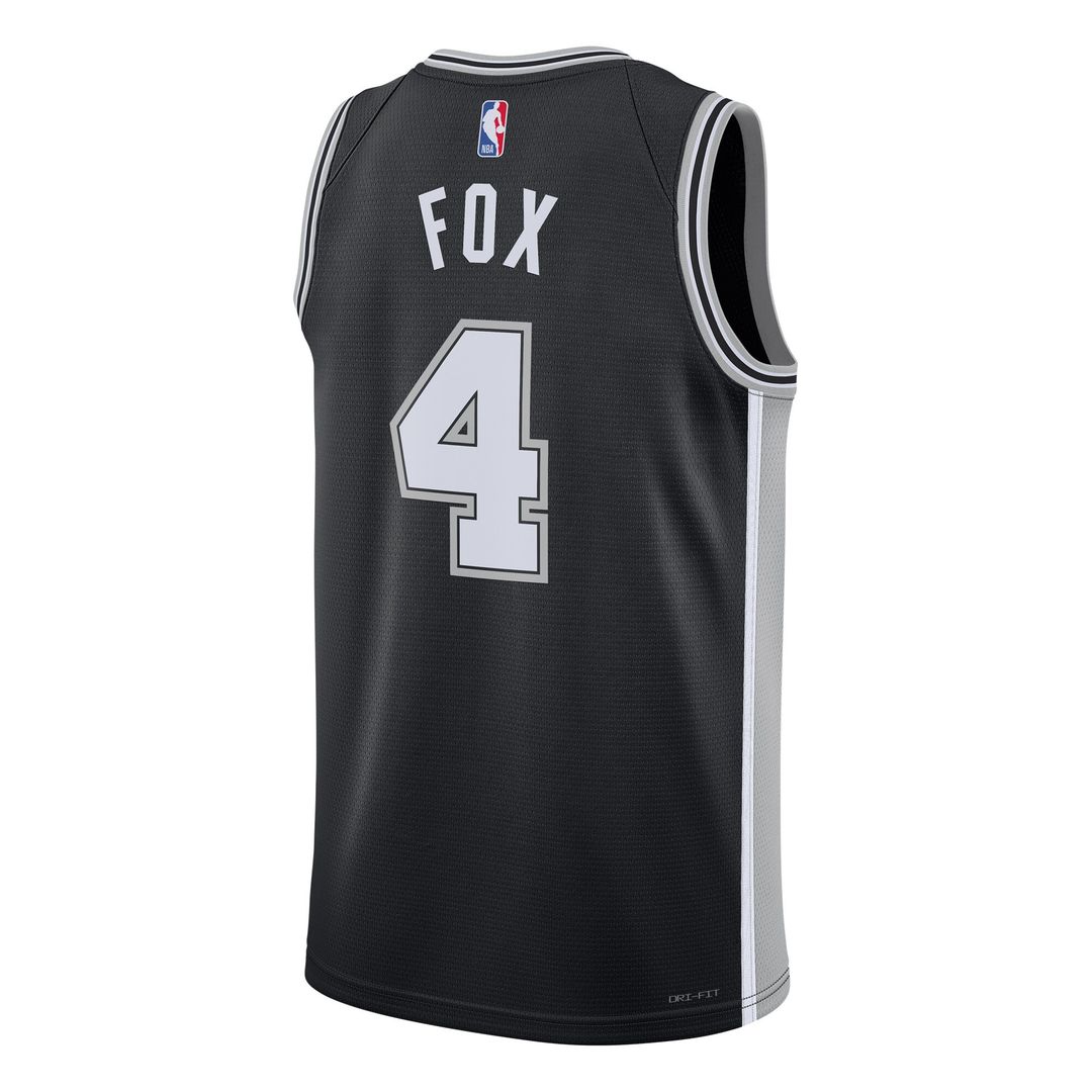 De'Aaron Fox San Antonio Spurs Nike Unisex Swingman Player Jersey - Icon Edition - Black Official NBA Team Apparel Basketball Fan Gear