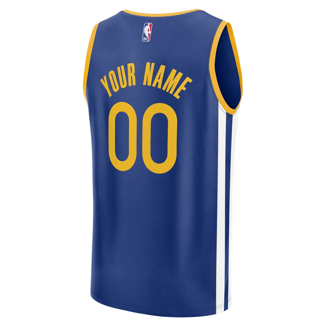 Golden State Warriors Fanatics Fast Break Custom Jersey - Icon Edition - Royal Official NBA Team Apparel Basketball Fan Gear