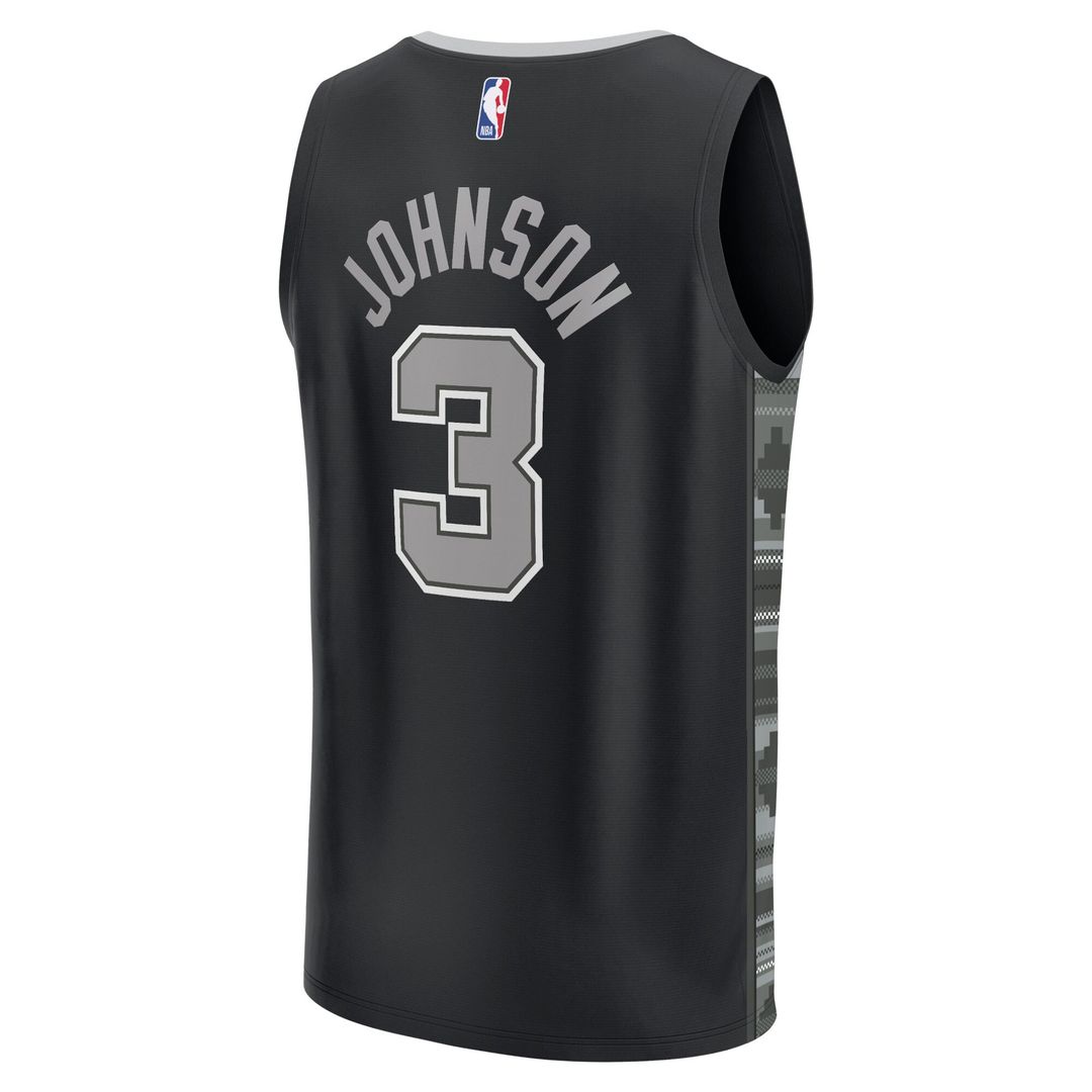 Keldon Johnson San Antonio Spurs Fanatics Fast Break Replica Player Jersey - Statement Edition - Black Official NBA Team Apparel Basketball Fan Gear