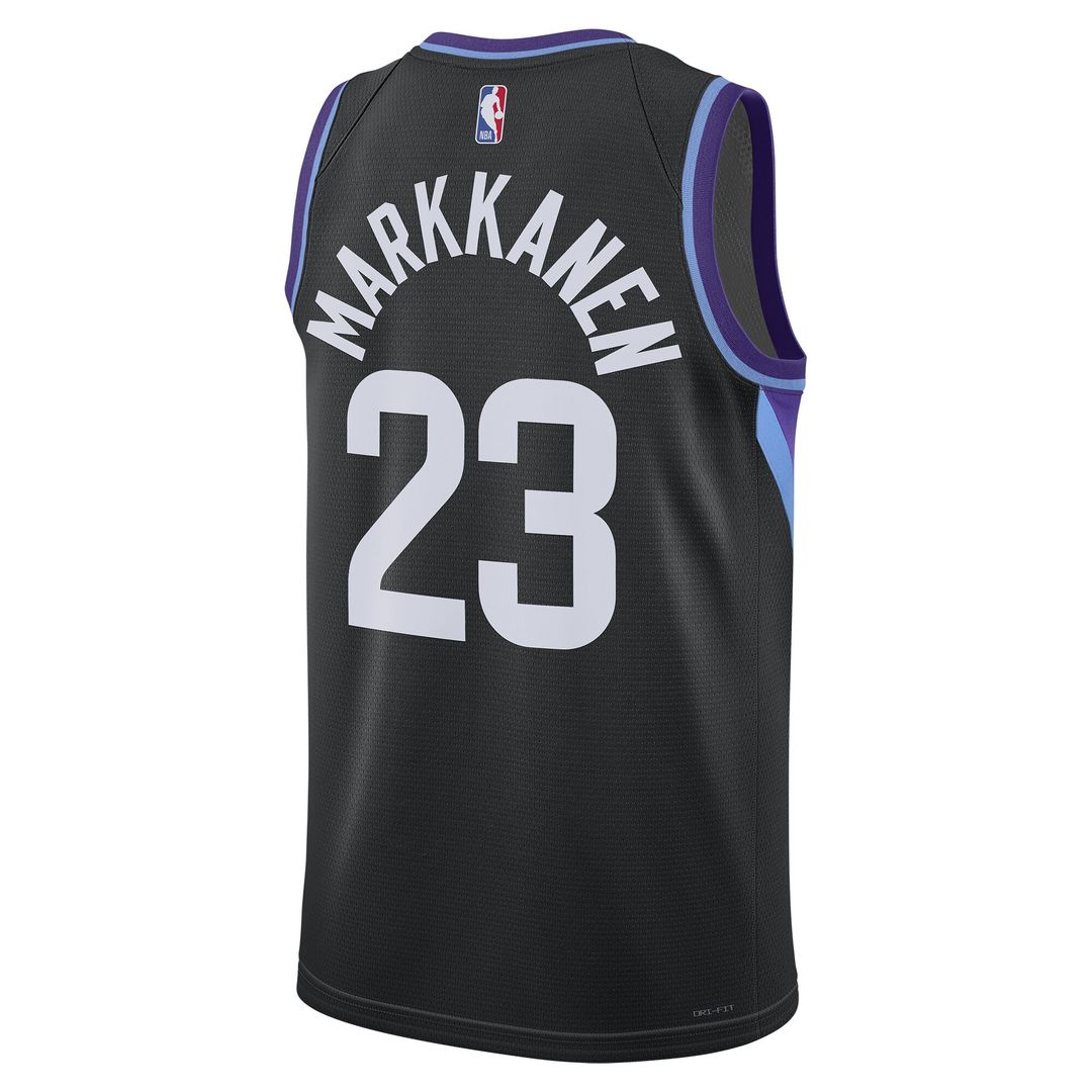 Lauri Markkanen Utah Jazz Jordan Brand Unisex 2024/25 Swingman Jersey - Statement Edition - Black Official NBA Team Apparel Basketball Fan Gear