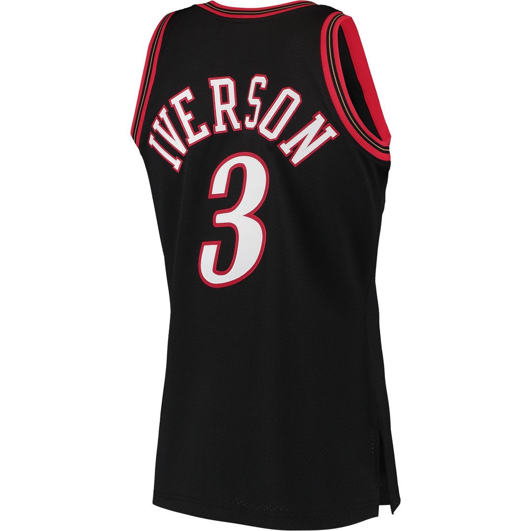 Allen Iverson Philadelphia 76ers Mitchell & Ness 1997/98 Hardwood Classics Authentic Jersey - Black Official NBA Team Apparel Basketball Fan Gear