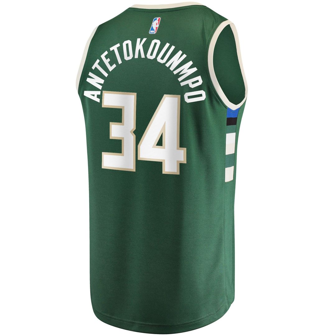 Giannis Antetokounmpo Milwaukee Bucks Fanatics Big & Tall Fast Break Player Jersey - Hunter Green - Icon Edition Official NBA Team Apparel Basketball