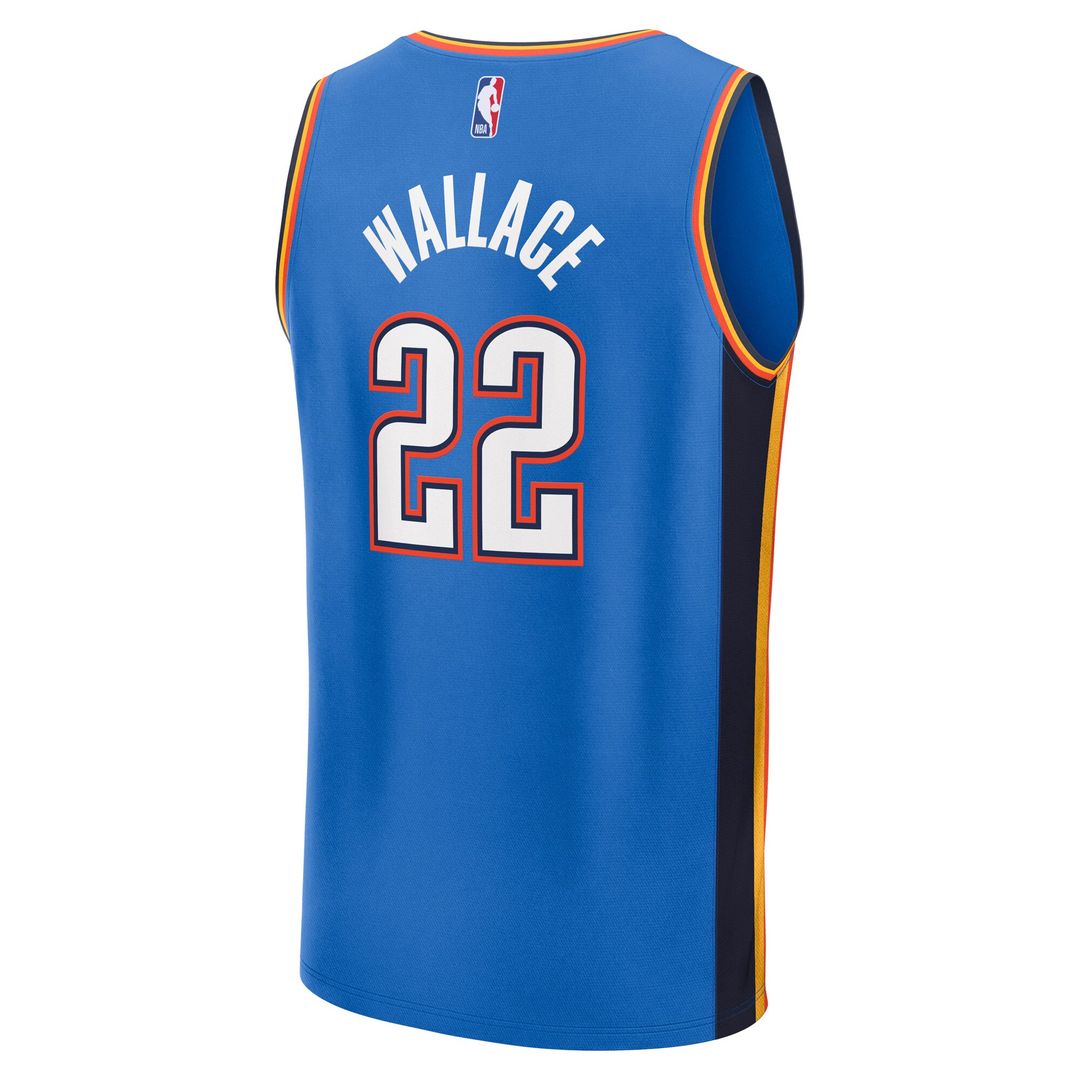 Cason Wallace Oklahoma City Thunder Fanatics Fast Break Replica Player Jersey - Icon Edition - Blue Official NBA Team Apparel Basketball Fan Gear
