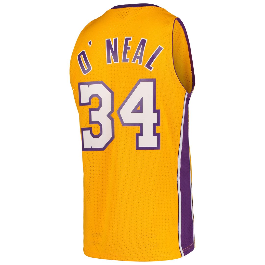Shaquille O'Neal Los Angeles Lakers Mitchell & Ness Hardwood Classics Swingman Jersey - Gold Official NBA Team Apparel Basketball Fan Gear