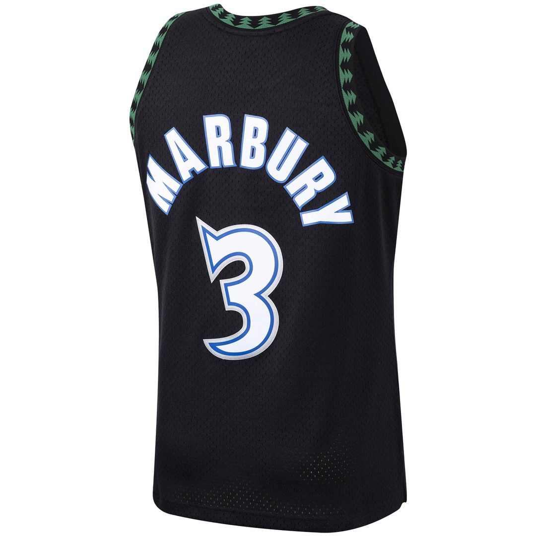 Stephon Marbury Minnesota Timberwolves Mitchell & Ness 1997/98 Hardwood Classics Swingman Jersey - Black Official NBA Team Apparel Basketball Fan Gear