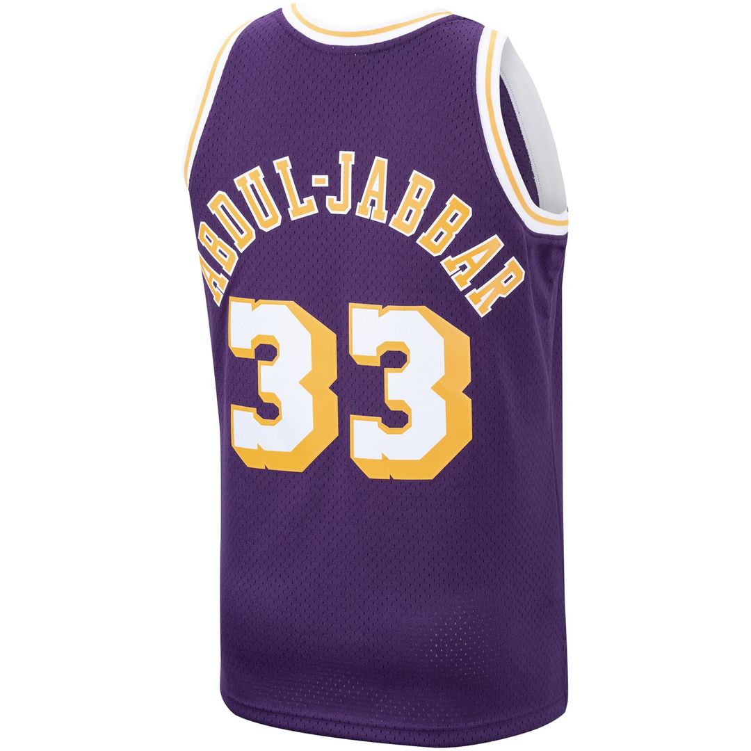Kareem Abdul-Jabbar Los Angeles Lakers Mitchell & Ness Hardwood Classics Swingman Jersey - Purple Official NBA Team Apparel Basketball Fan Gear