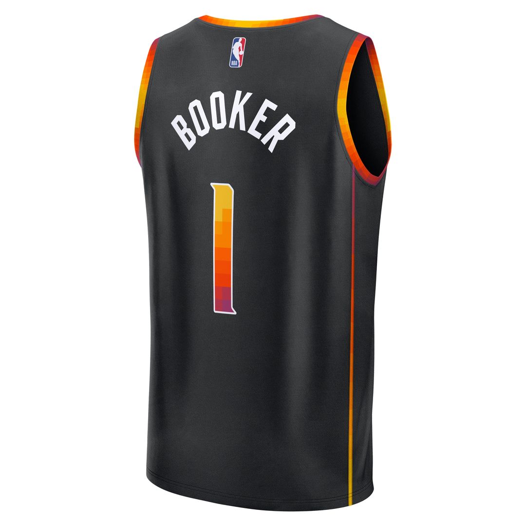 Devin Booker Phoenix Suns Fanatics Youth Fast Break Replica Player Jersey - Statement Edition - Black Official NBA Team Apparel Basketball Fan Gear