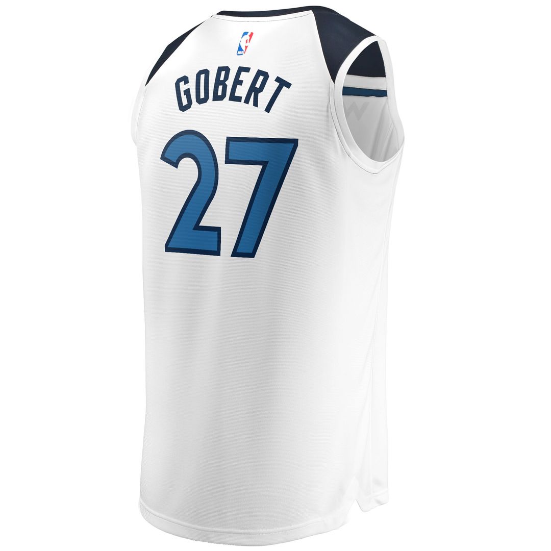 Rudy Gobert Minnesota Timberwolves Fanatics Fast Break Replica Player Jersey - Association Edition - White Official NBA Team Apparel Basketball Fan Ge