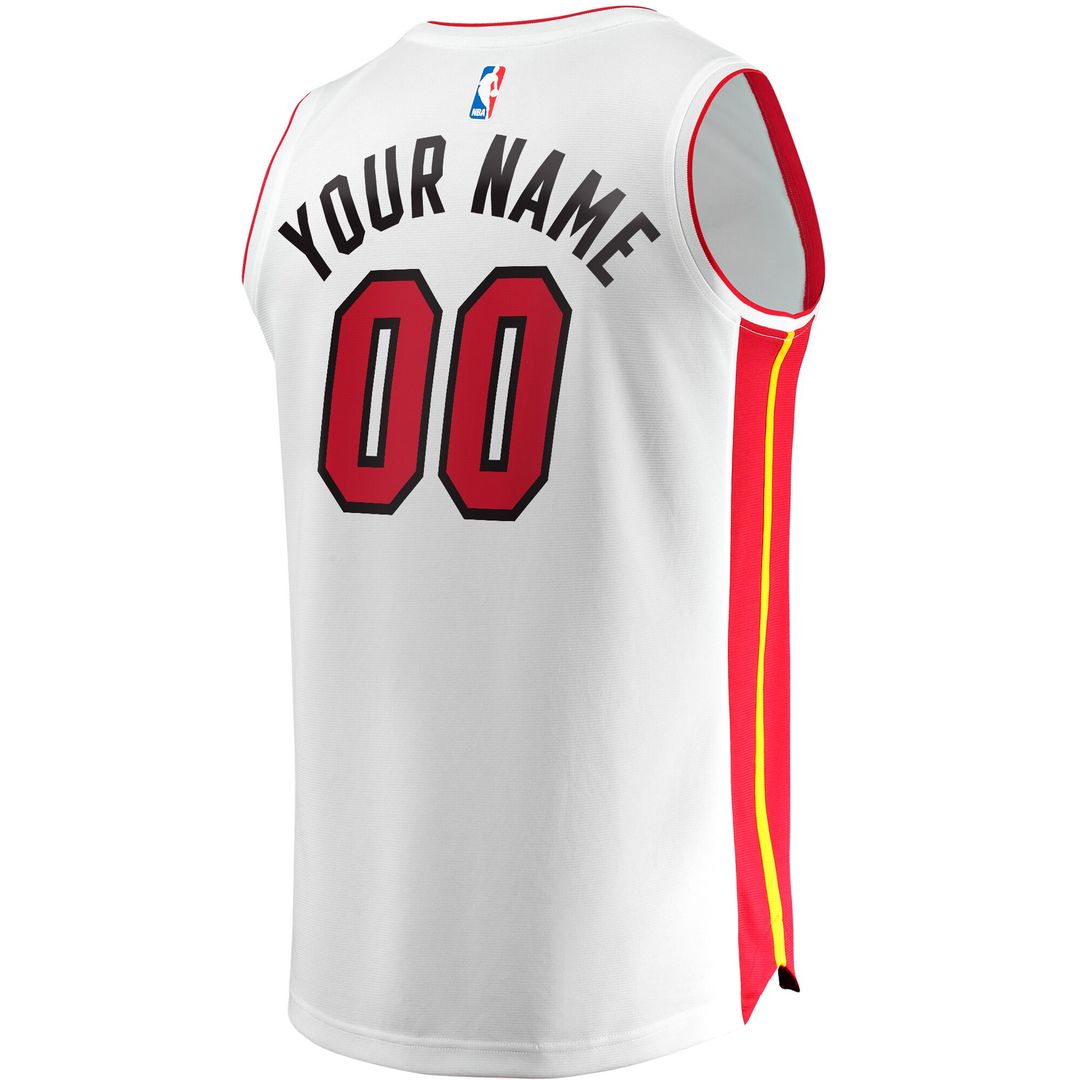 Miami Heat Fanatics Youth Fast Break Custom Replica Jersey - White - Association Edition Official NBA Team Apparel Basketball Fan Gear