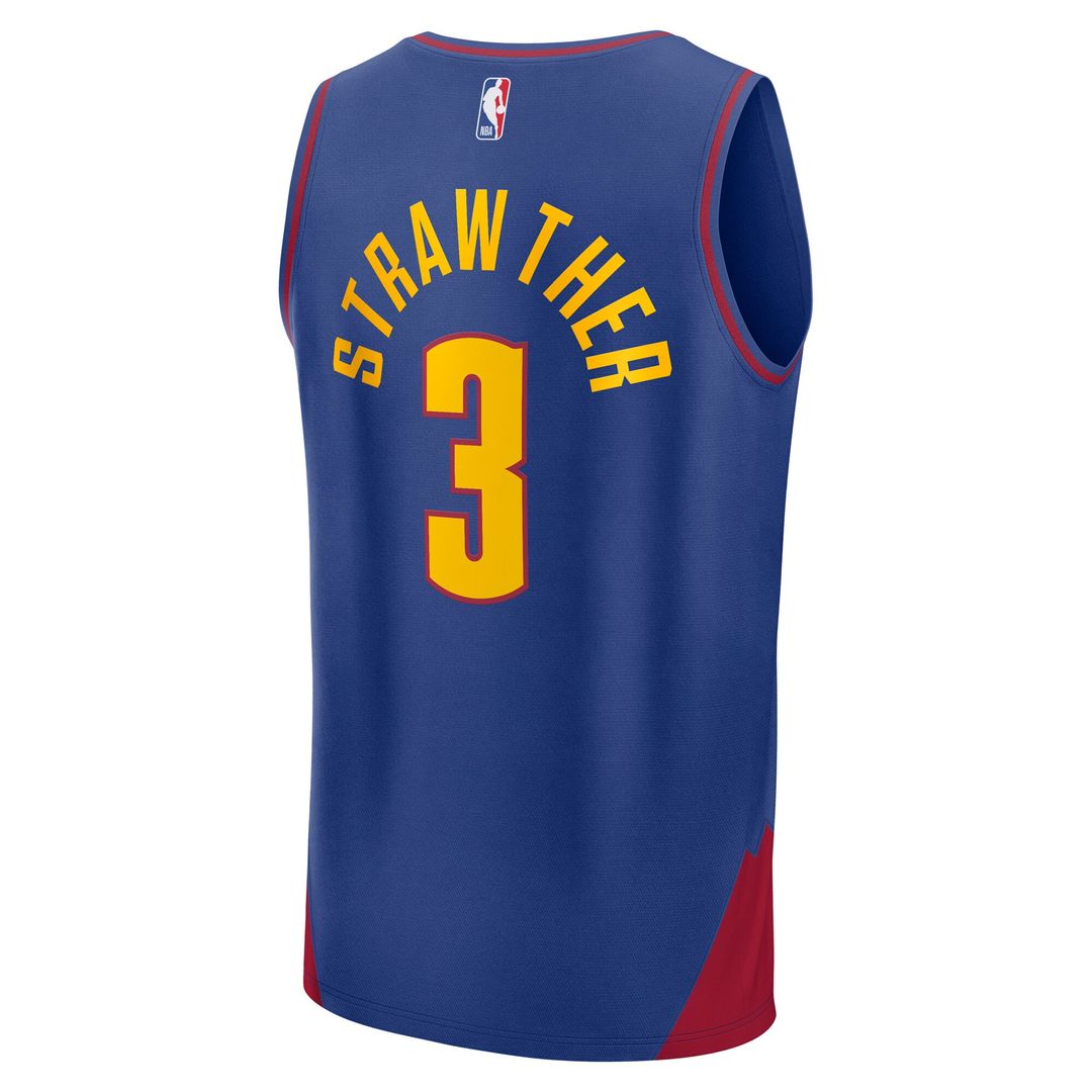 Julian Strawther Denver Nuggets Fanatics Fast Break Replica Player Jersey - Statement Edition - Blue Official NBA Team Apparel Basketball Fan Gear