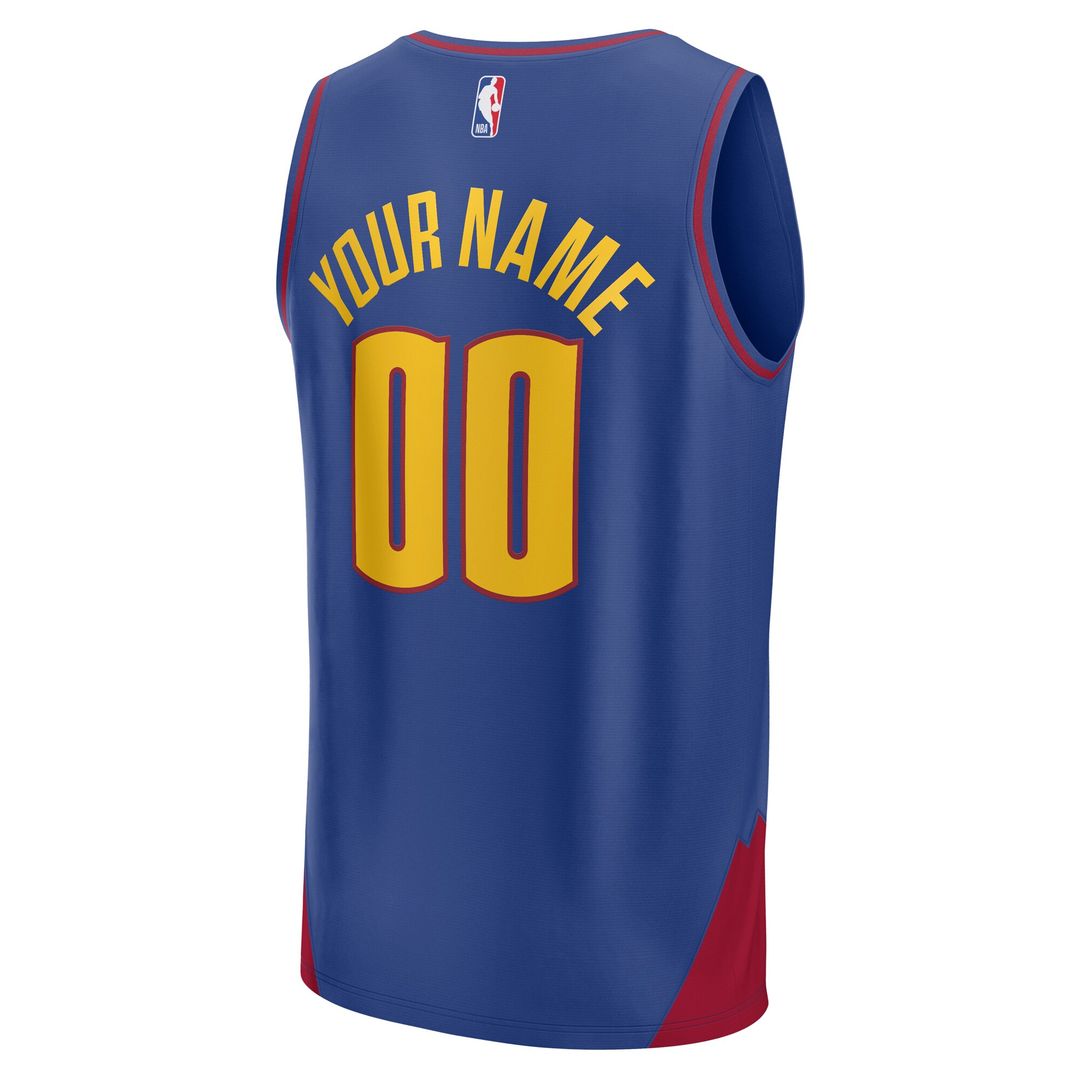 Denver Nuggets Fanatics Youth Fast Break Replica Custom Jersey - Statement Edition - Blue Official NBA Team Apparel Basketball Fan Gear