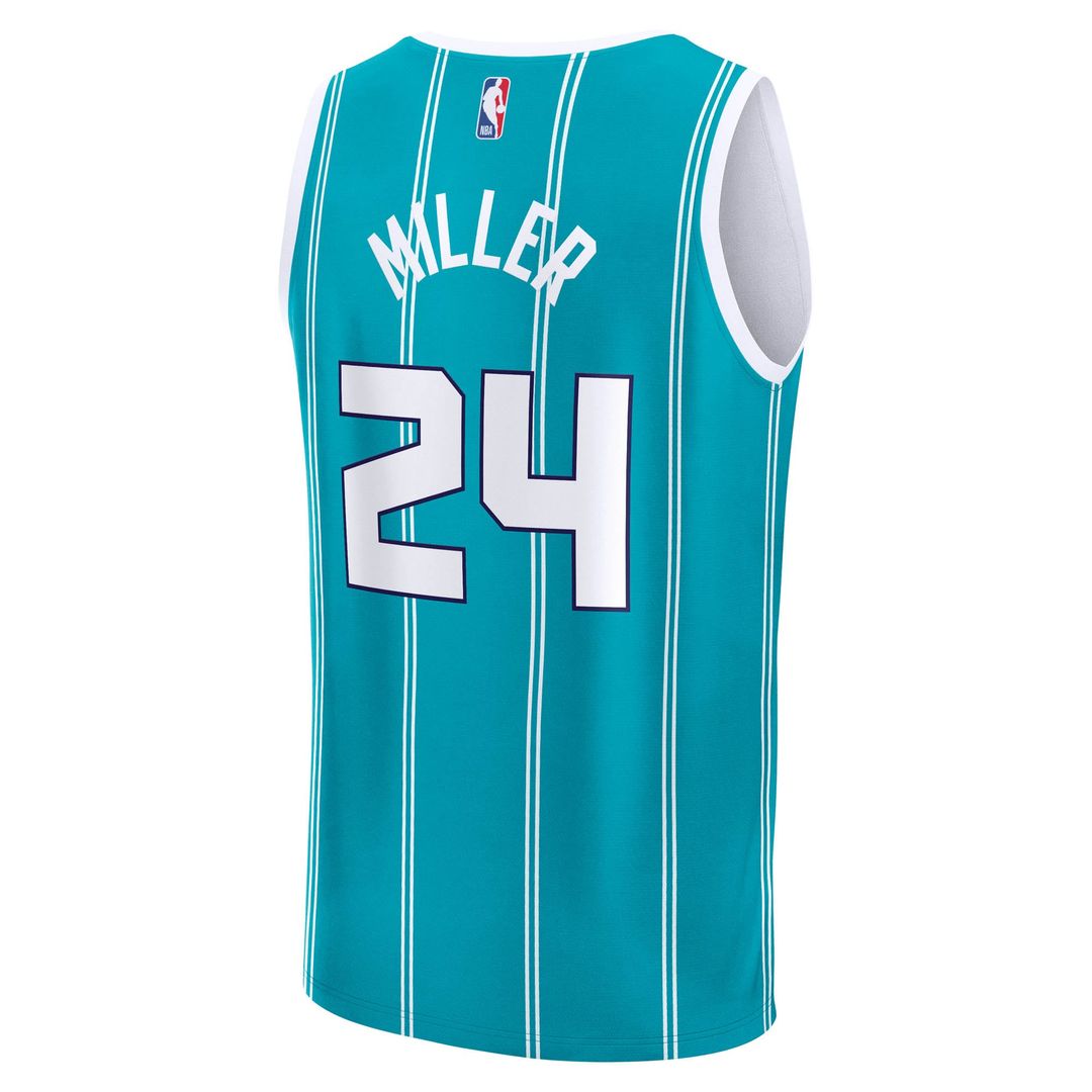 Brandon Miller Charlotte Hornets Fanatics Fast Break Replica Jersey - Icon Edition - Teal Official NBA Team Apparel Basketball Fan Gear