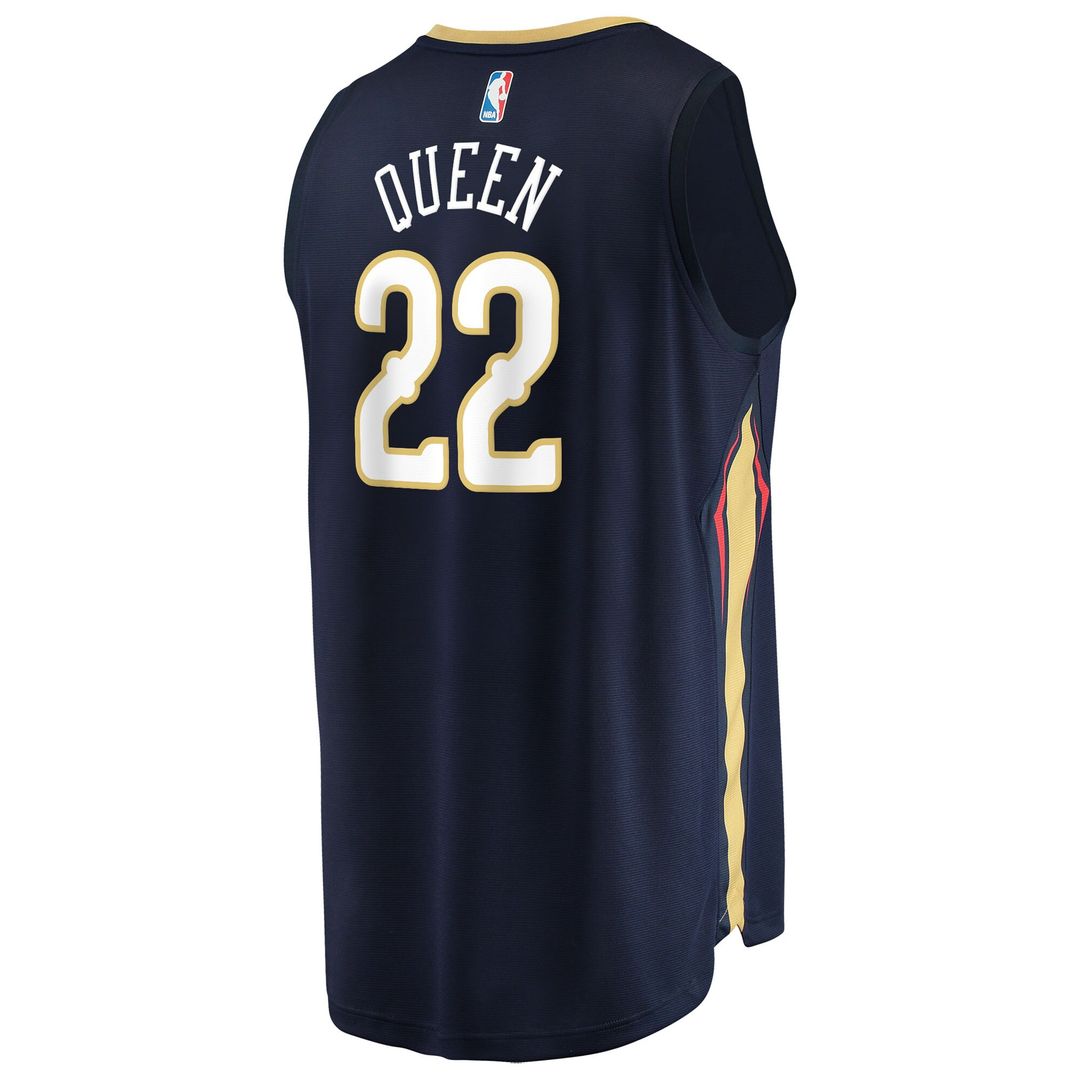 Derik Queen New Orleans Pelicans Fanatics Fast Break Replica Jersey - Navy - Icon Edition Official NBA Team Apparel Basketball Fan Gear