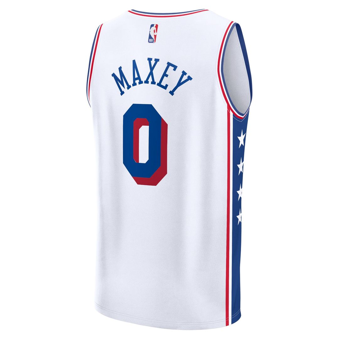 Tyrese Maxey Philadelphia 76ers Fanatics Fast Break Replica Player Jersey - Association Edition - White Official NBA Team Apparel Basketball Fan Gear