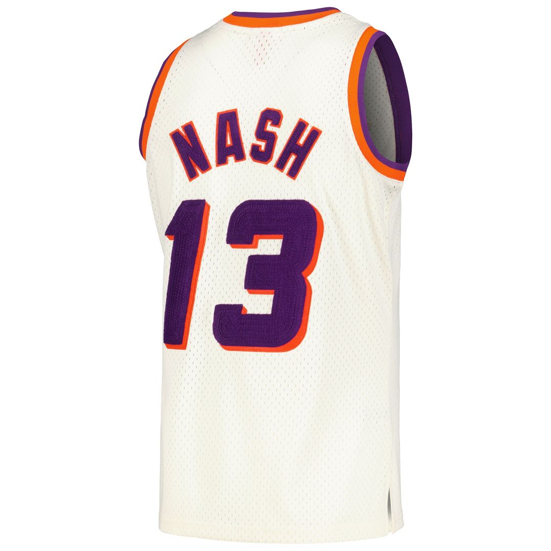 Steve Nash Phoenix Suns Mitchell & Ness Chainstitch Swingman Jersey - Cream Official NBA Team Apparel Basketball Fan Gear
