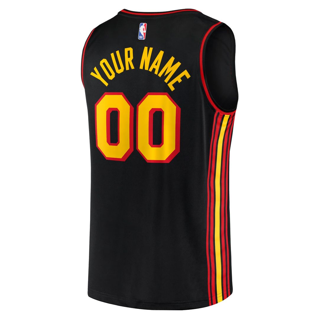 Atlanta Hawks Fanatics Fast Break Replica Custom Jersey Black - Statement Edition Official NBA Team Apparel Basketball Fan Gear